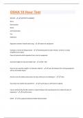 OSHA 10 Hour Test Questions and Answers Latest 2024/2025 Graded A+