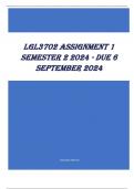 LGL3702 Assignment 1 Semester 2 2024 - DUE 6 September 2024