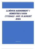 LLW2602 Assignment 1 Semester 2 2024 (773949) - DUE 16 August 2024