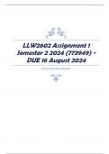 LLW2602 Assignment 1 Semester 2 2024 (773949) - DUE 16 August 2024