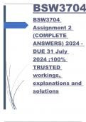 BSW3704 Assignment 2 (COMPLETE ANSWERS) 2024 - DUE 31 July 2024