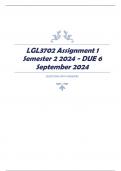 LGL3702 Assignment 1 Semester 2 2024 - DUE 6 September 2024