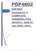 PDP4802 Assignment 4 (COMPLETE ANSWERS) 2024 (293691) - DUE 22 July 2024