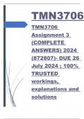 TMN3706 Assignment 3 (COMPLETE ANSWERS) 2024 (872807)- DUE 26 July 2024