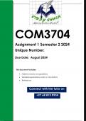 COM3704 Assignment 1 (QUALITY ANSWERS) Semester 2 2024.