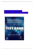 Test Bank For Interpersonal Relationships, 9th - 2023 All Chapters