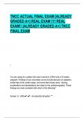 TNCC ACTUAL FINAL EXAM [ALREADY  GRADED A+] REAL EXAM !!!! REAL  EXAM!! [ALREADY GRADED A+] TNCC  FINAL EXAM