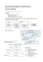 Samenvatting Food Quality Systems Operations