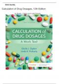 TEST BANK- Calculation of Drug Dosages, 12th Edition by (Sheila J. Ogden and Linda Fluharty) LATEST 2024