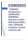 COM2603 Assignment 1 (COMPLETE ANSWERS) Semester 2 2024