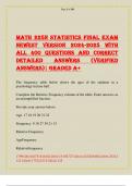 Math 225n statistics final exam newest version 2024-2025 with all 400 questions and correct detailed answers (verified answers)| graded a+