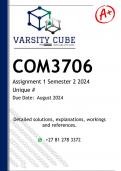 COM3706 Assignment 1 (DETAILED ANSWERS) Semester 2 2024 - DISTINCTION GUARANTEED