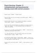 Psych Nursing- Chapter 11 Complimentary and psychosocial therapy exam with correct answers