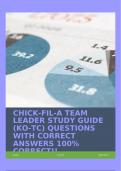 CHICK-FIL-A TEAM LEADER STUDY GUIDE (KO-TC) QUESTIONS WITH CORRECT ANSWERS 100% CORRECT!!