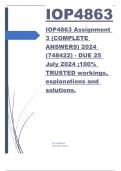 IOP4863 Assignment 3 (COMPLETE ANSWERS) 2024 (748422) - DUE 25 July 2024