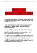 NURS 311 EXAMINATION 2024