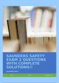 SAUNDERS SAFETY EXAM 2 QUESTIONS WITH COMPLETE SOLUTIONS!!