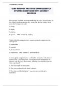 CLEP BIOLOGY PRACTICE EXAM QUESTIONS WITH CORRECT ANSWERS GRADED A+