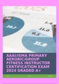 AAAI/ISMA PRIMARY AEROBIC/GROUP FITNESS INSTRUCTOR CERTIFICATION EXAM 2024 GRADED A+