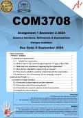 COM3708 Assignment 1 PORTFOLIO (COMPLETE ANSWERS) Semester 2 2024 - DUE 9 September 2024