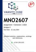 MNO2607 Assignment 1 (DETAILED ANSWERS) Semester 2 2024 - DISTINCTION GUARANTEED 