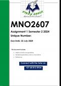 MNO2607 Assignment 1 (QUALITY ANSWERS) Semester 2 2024