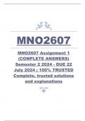 MNO2607 Assignment 1 (COMPLETE ANSWERS) Semester 2 2024 - DUE 22 July 2024