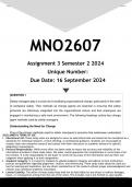 MNO2607 Assignment 3 (ANSWERS) Semester 2 2024 - DISTINCTION GUARANTEED