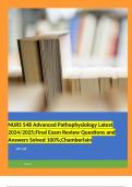 NURS 548 Advanced Pathophysiology Latest 2024/2025;Final Exam Review Questions and Answers Solved 100%;Chamberlain