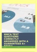 NWCA TEST QUESTIONS CORRECTLY ANSWERED WITH A GUARANTEED A+ PASS!!