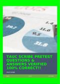 TAUC SCRIBE PRETEST QUESTIONS & ANSWERS VERIFIED 100% CORRECT!!