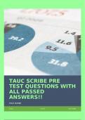 TAUC SCRIBE PRE TEST QUESTIONS WITH ALL PASSED ANSWERS!!