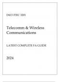 (WGU D413) ITEC 3201 Telecomm & Wireless Communications Latest Complete FA Guide 2024