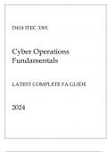 (WGU D414) ITEC 3301 Cyber Operations Fundamentals Latest Complete FA Guide 2024