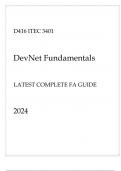 (WGU D416) ITEC 3401 DevNet Fundamentals Latest Complete FA Guide 2024.