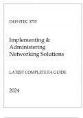 (WGU D419) ITEC 3755 Implementing & Administering Networking Solutions Latest Complete FA Guide