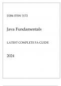 (WGU D286) ITSW 3172 Java Fundamentals Latest Complete FA Guide 2024.