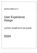 (WGU D479) ITSW 3111 User Experience Design Latest Complete OA Guide 2024.