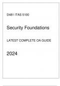 (WGU D481) ITAS 5100 Security Foundations Latest Complete OA Guide 2024