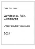 (WGU D486) ITAS 5225 Governance, Risk, Compliance Latest Complete OA Guide 2024