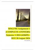 MNG3701 Assignment 1 (COMPLETE ANSWERS) Semester 2 2024 (620695) - DUE 28 August 2024