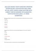 2024-2025 NEWEST FEDVTE WINDOWS OPERATING  SYSTEM SECURITY CERTIFICATION FINAL EXAM|  ACTUAL LATEST UPDATED EXAM QUESTIONS WITH  CORRECT VERIFIED ANSWERS FOR GUARANTEED  CERTIFICATION EXCELLENCE | A+ GRADE  GUARANTEED