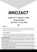 MNO2607 Assignment 1 (ANSWERS) Semester 2 2024 - DISTINCTION GUARANTEED