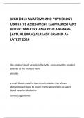   WGU D313 ANATOMY AND PHYSIOLOGY OBJECTIVE ASSESSMENT EXAM QUESTIONS WITH CORRECTRY ANALYZED ANSWERS (ACTUAL EXAM) ALREADY GRADED A+ LATEST 2024  