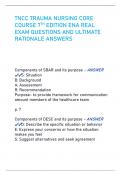 TNCC TRAUMA NURSING CORE  COURSE 7TH EDITION ENA REAL  EXAM QUESTIONS AND ULTIMATE  RATIONALE ANSWERS