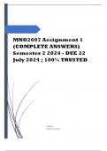 MNO2607 Assignment 1 (COMPLETE ANSWERS) Semester 2 2024 - DUE 22 July 2024 Course Safety Management Systems (MNO2607) Institution University Of South Africa (Unisa) Book Risk-based, Management-led, Audit-driven, Safety Management Systems