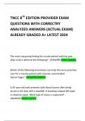 TNCC 8TH EDITION PROVIDER EXAM QUESTIONS WITH CORRECTRY ANALYZED ANSWERS (ACTUAL EXAM) ALREADY GRADED A+ LATEST 2024 