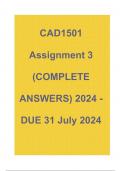 CAD1501 Assignment 3 (COMPLETE ANSWERS) 2024 - DUE 31 July 2024