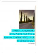 MNG3701 Assignment 2 (COMPLETE ANSWERS) Semester 2 2024 (620712) - DUE 16 September 2024