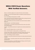 NSCA CSCS Exam Questions With Verified Answers.